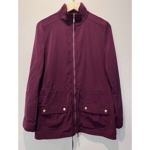 White‎ House Black Market Womens Size 6 Jacket Wine Burgundy Long/Rolled Sleeves